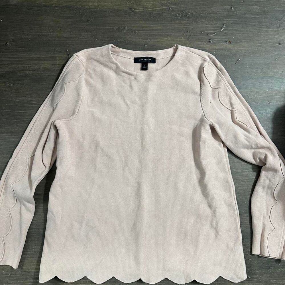 Ann-taylor Women's Pink and Cream Blouse